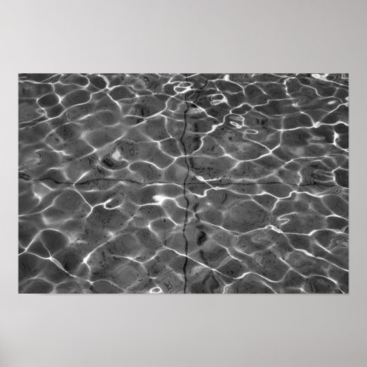 Poster Reflets de lumière sur l'eau : Noir & Blanc (Devant)