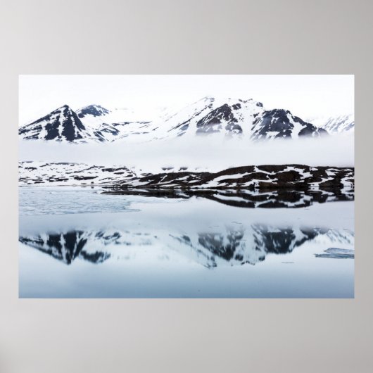 Poster Reflets de montagnes, Norvège (Devant)