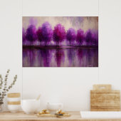 Poster Reflets du Crépuscule - Rêve de Forêt Violette (Cuisine)