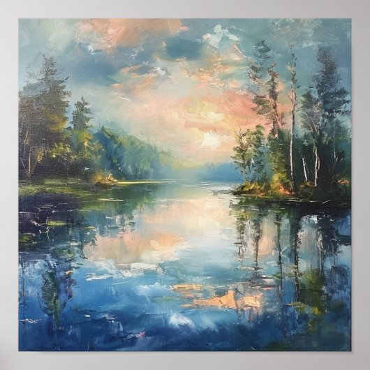 Poster Reflets d'un crépuscule doré : l'harmonie silencie (Devant)