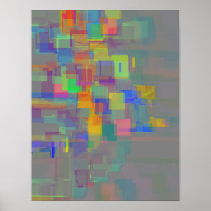 Poster "Réflexion dans Garden Pond" Art Abstrait géométri