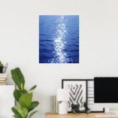 Poster Réflexion de la lumière du soleil sur l'eau ondulé (Bureau à domicile)