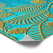 Poster Réflexion de l'arbre d'or sur Blue Peacock (Coin)