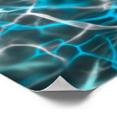 Poster Réflexion de l'eau de la foudre bleue et blanche (Coin)