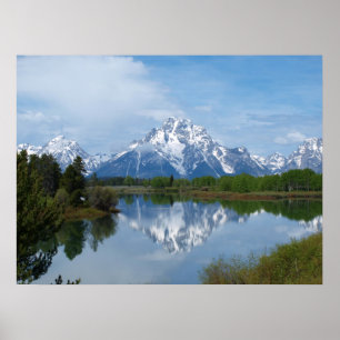 Poster Réflexion de montagne de Teton