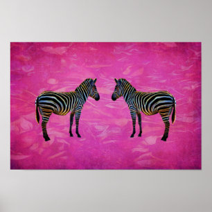 Poster Réflexion de Neon Zebra