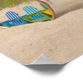 Poster Réflexion des chaises de plage dans les lunettes d (Coin)