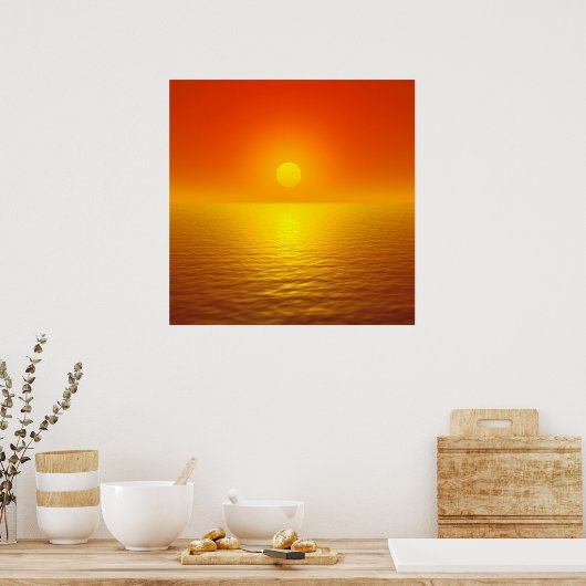 Poster Réflexion du coucher de soleil (Cuisine)