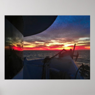 Poster Réflexion du coucher de soleil
