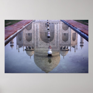 Poster réflexion du Taj Mahal, Agra, Uttar Pradesh,