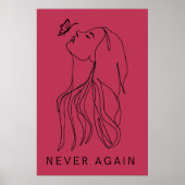 Poster Réflexion éternelle : Papillon et ligne féminine A (Devant)