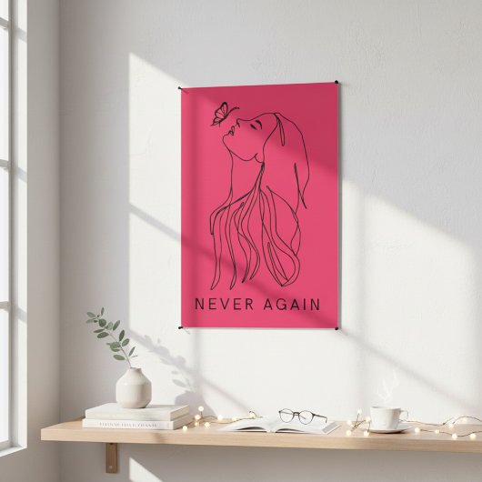 Poster Réflexion éternelle : Papillon et ligne féminine A