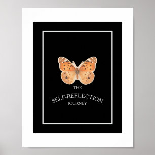 Poster Réflexion guidée minimale en noir et blanc