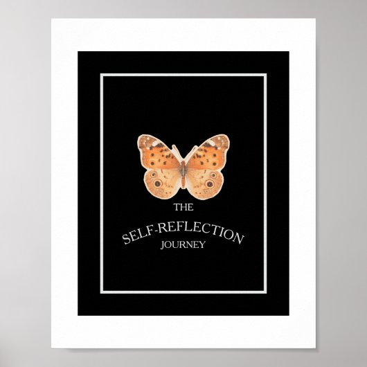 Poster Réflexion guidée minimale en noir et blanc (Devant)