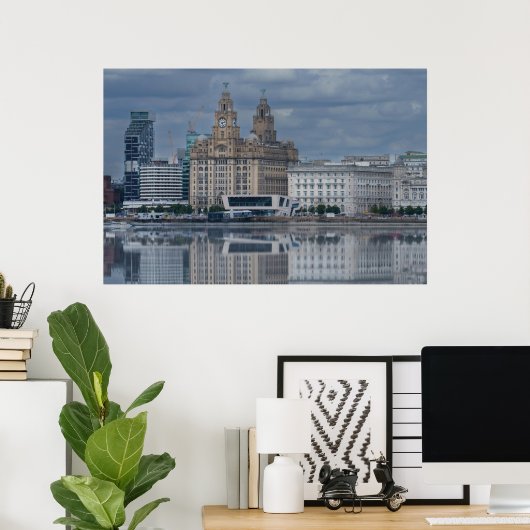 Poster Réflexion Liverpool Skyline (Bureau à domicile)