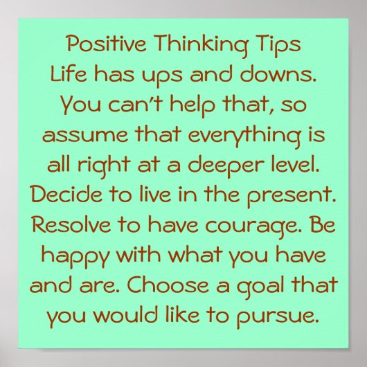 Poster Réflexion positive (Devant)