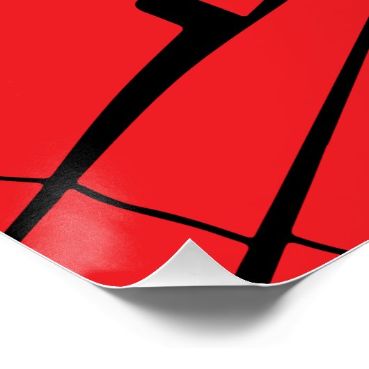 Poster Réflexion rouge brisée (Coin)