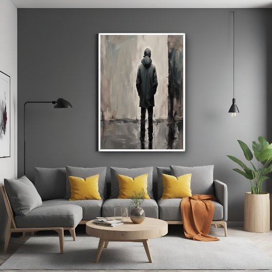 Poster Réflexion solitaire - Art minimaliste