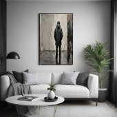 Poster Réflexion solitaire - Art minimaliste