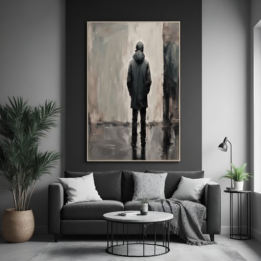 Poster Réflexion solitaire - Art minimaliste