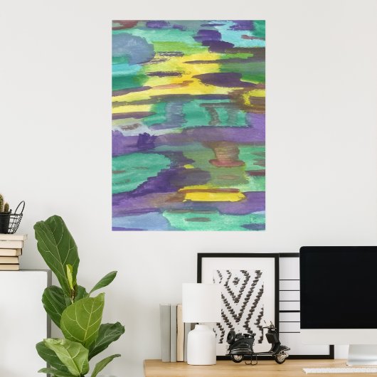 Poster Réflexions Art Abstrait (Bureau à domicile)