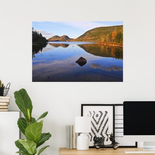 Poster Réflexions bleues (Bureau à domicile)