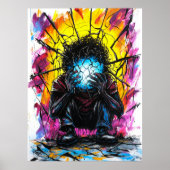 Poster Réflexions brisées - Art Expressionniste Surréalis (Devant)