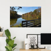 Poster Réflexions D'Automne Sur Le Lac Par Rustic Wooden  (Bureau à domicile)