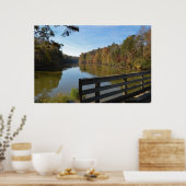 Poster Réflexions D'Automne Sur Le Lac Par Rustic Wooden  (Cuisine)