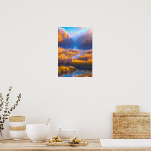 Poster Réflexions des montagnes (Cuisine)