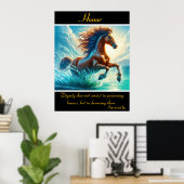 Poster Réflexions d'honneur dans les échelles turquoise (Bureau à domicile)