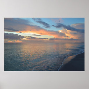 Poster Réflexions Du Coucher Du Soleil Sur L'Eau