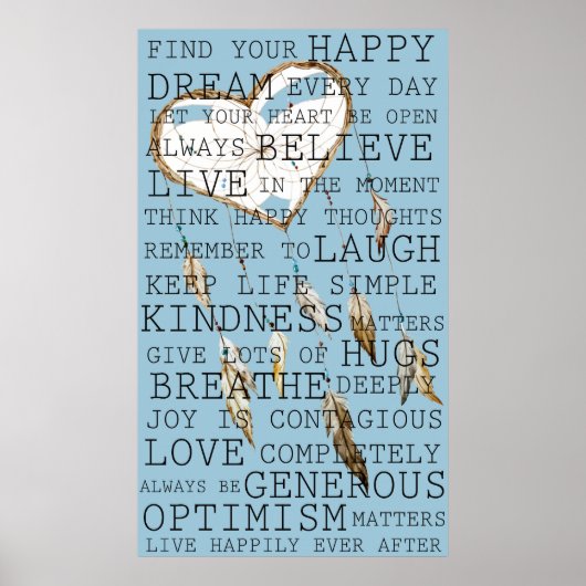 Poster Réflexions positives Inspirationnel Dream Catcher (Devant)