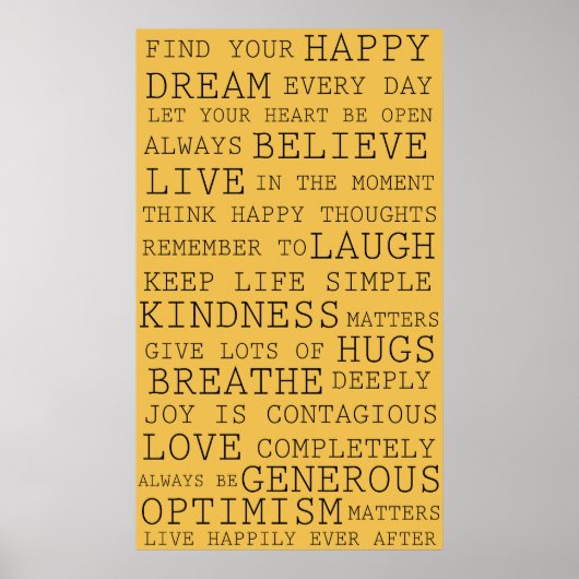 Poster Réflexions positives Mots inspirants (Devant)