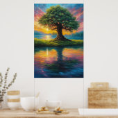 Poster Réflexions sur la beauté, la magie du coucher du s (Cuisine)