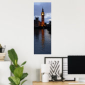 Poster Réflexions sur la Tamise -Elizabeth Tower -Londres (Bureau à domicile)