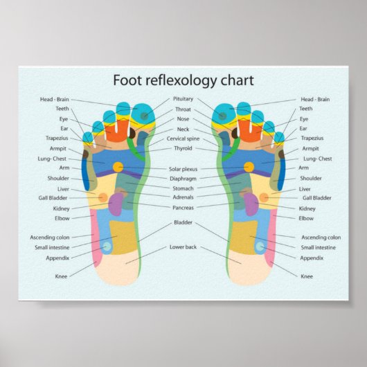 Poster réflexologie des pieds-7x5" (Devant)