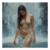 Poster Refreshing Under a Waterfall (Devant)