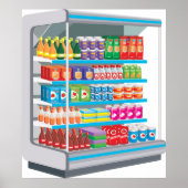 Poster Réfrigérateur laitier de supermarché (Devant)