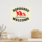 Poster Réfugiés Bienvenue Apportez Vos Familles (Cuisine)