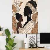 Poster Regal Bond – Mother and Daughter Line Art (Bureau à domicile)