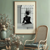 Poster Regal Gaze : Mode avant-gardiste monochrome