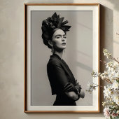 Poster Regal Kahlo Monochrome Portrait