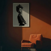 Poster Regal Kahlo Monochrome Portrait