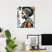 Poster Regal Resolve -Afrocentric Bold Portrait I (Bureau à domicile)