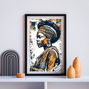 Poster Regal Resolve -Afrocentric Bold Portrait I
