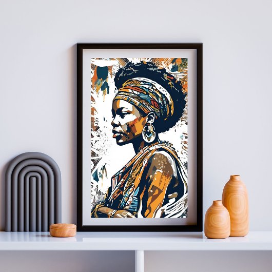Poster Regal Resolve -Afrocentric Bold Portrait I