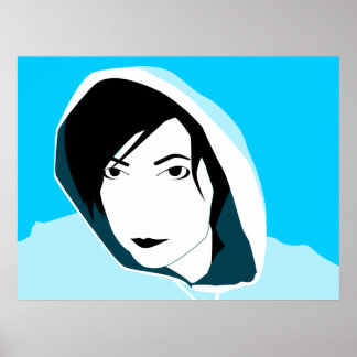Poster regard à capuchon