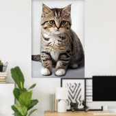 Poster Regard de chat perdu dans le temps (Bureau à domicile)