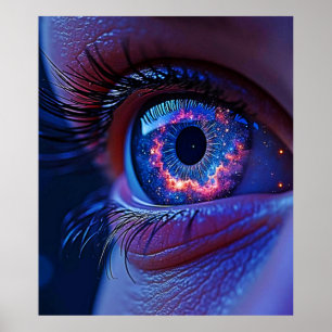 Poster Regard de lumière oculaire cosmique